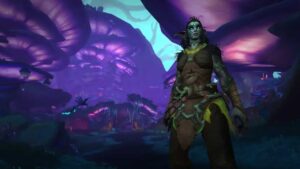 A Haranir character from World of Warcraft: Midnight