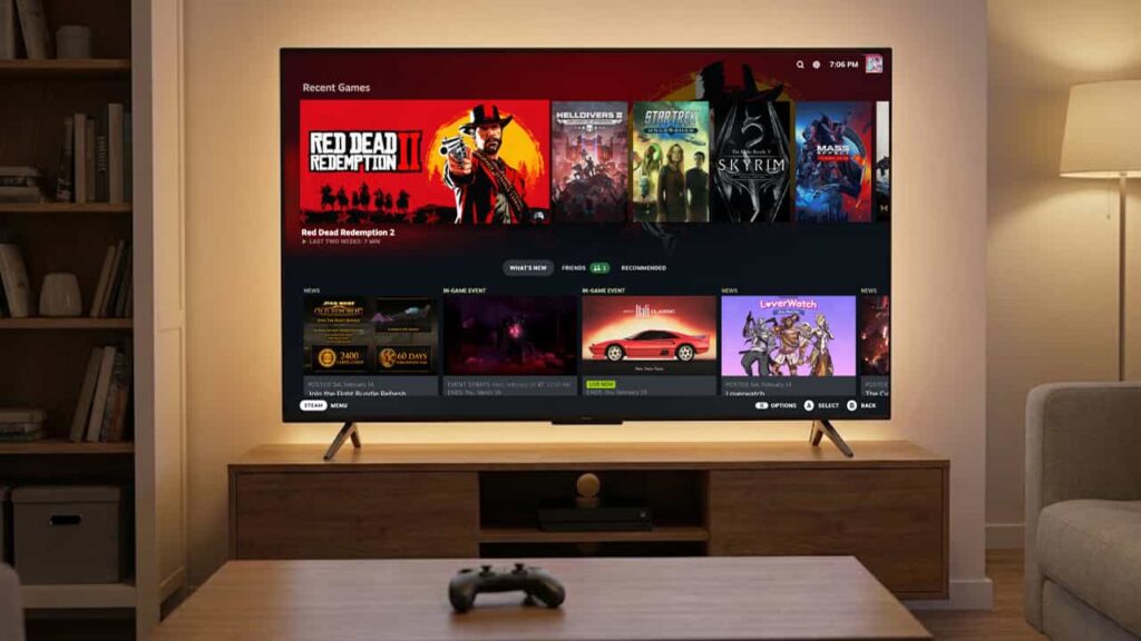Steam Big Picture Mode through steam remote play on a smart TV